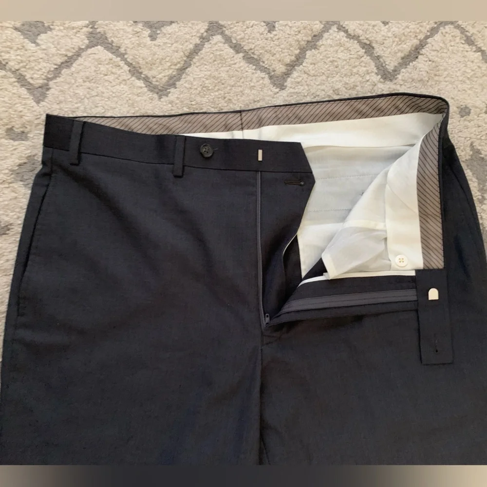 Calvin Klein Men’s Classic-Fit Solid Flat-Front Dress Pants Dark Gray